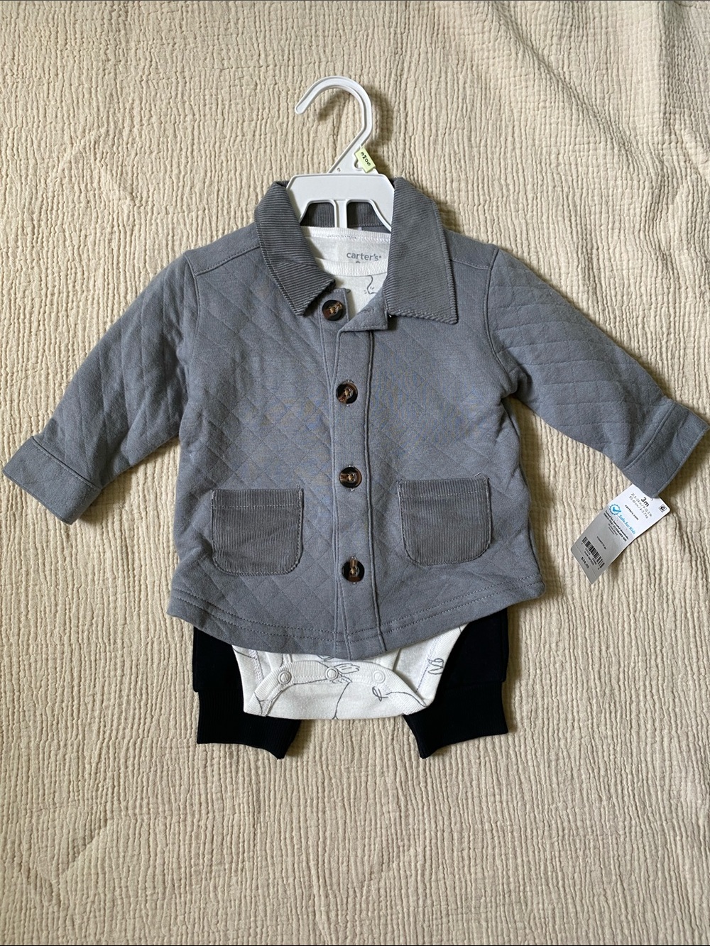 Carter's Quilted Gray Button-Front Jacket outfit